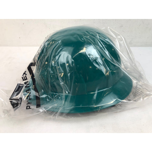 Pyramex Full Brim Hard Hat Ratchet Suspension, Green