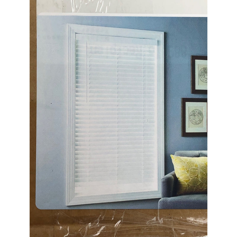 2.5in Smart Privacy Cordless Faux Wood Blind 25 3/8in x 70in