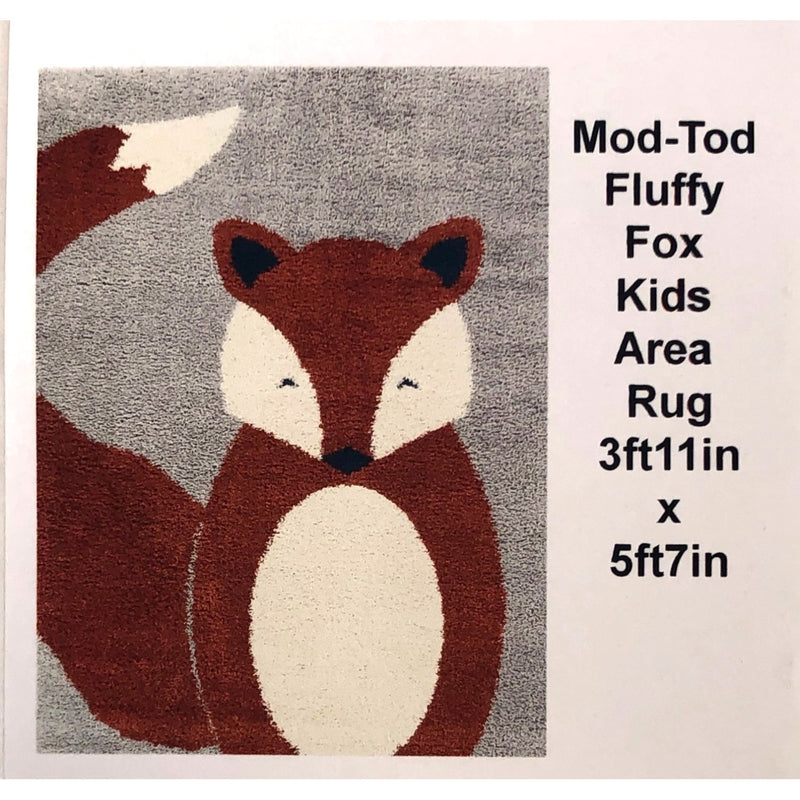 Mod-Tod Fluffy Fox Kids Area Rug - 3ft11in x 5ft7in