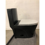 Miniyam 1.1/1.6 GPF Dual Flush Elongated Toilet with Soft-Close Seat, Black