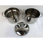 3 pc Kirkland 8 quart Stock Pot with Pasta Insert Strainer and Lid