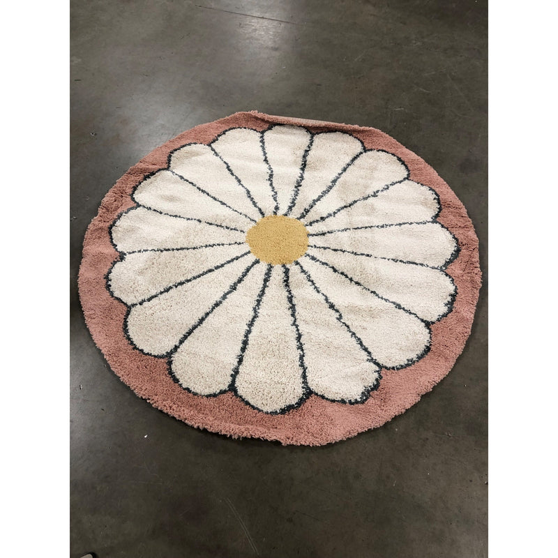 Mod-Tod Lily Kids Flower Shag Area Rug, 5ft 3in Round