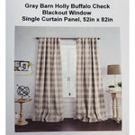 Gray Barn Holly Buffalo Check Blackout Window Single Curtain Panel, 52in x 82in