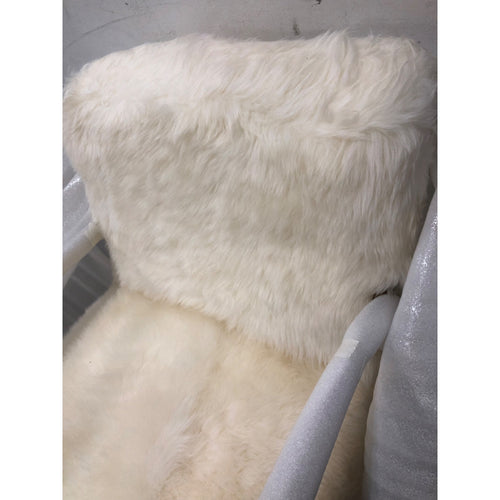 Long Wool Sheepskin White Chair
