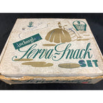 Anchor Hocking Anchorglass Serva-Snack 8 pc Set, Vintage, With Box. Circles