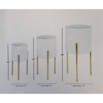 White/Gold Glam Contemporary Planters, Set of 3