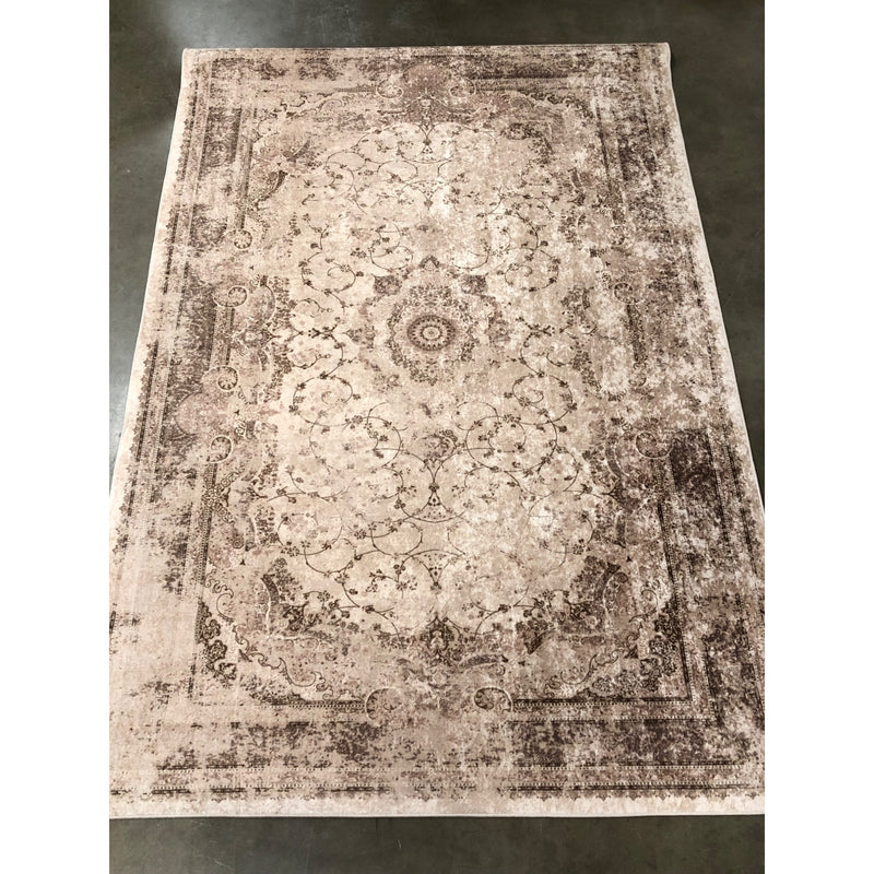 La Dole Rugs Brown Beige Cream Traditional Flat Pile Area Rug, 6ft 6in x 9ft 6in