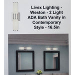 Livex Lighting - Weston - 2 Light ADA Bath Vanity in Contemporary Style - 16.5in