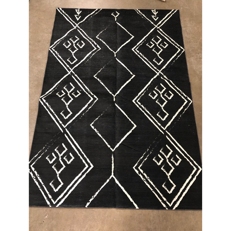 Machine Washable Area Rug With Non-Slip Backing, Aspen Tribal, 5ft8in x 9ft
