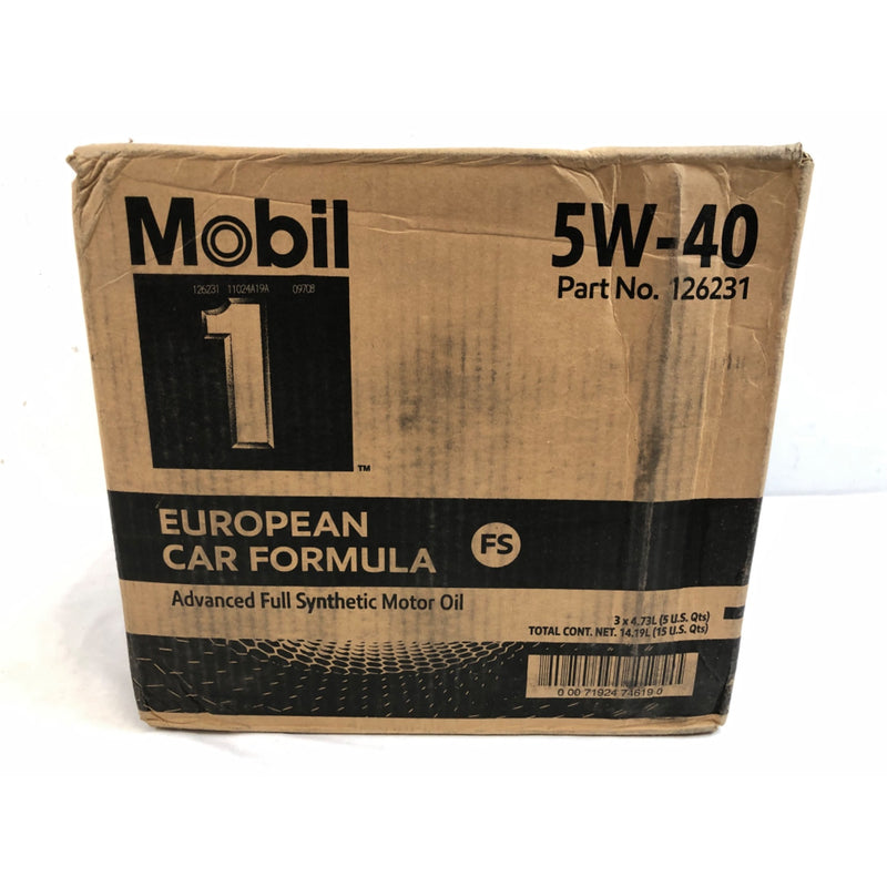 Mobil 1 FS European Car Formula Full Synthetic Motor Oil 5W-40, 5 Quart, Pack of 3