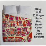 King, Holli Zollinger Paris Map Duvet Cover by Deny Designs