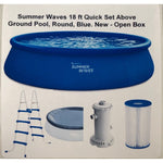 Summer Waves 18 ft Quick Set Above Ground Pool, Round, Blue