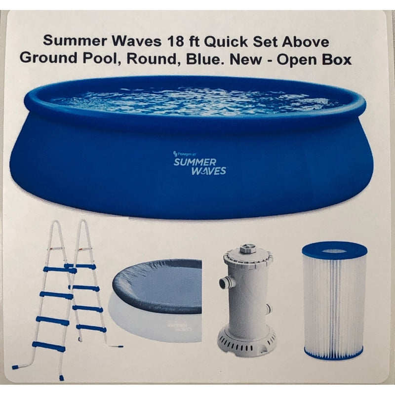 Summer Waves 18 ft Quick Set Above Ground Pool, Round, Blue