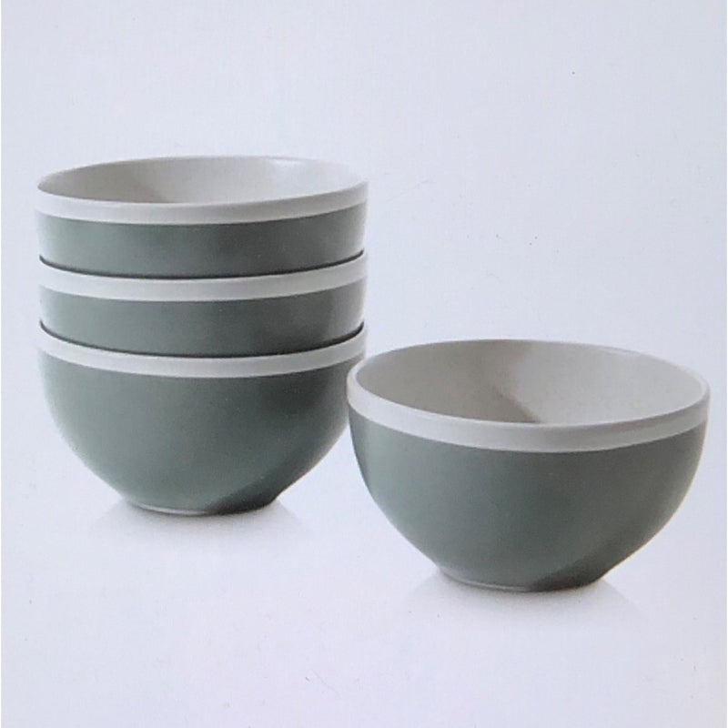 Stone Lain Serenity Rustic Stoneware Bowl Replacement Set, Green and Cream