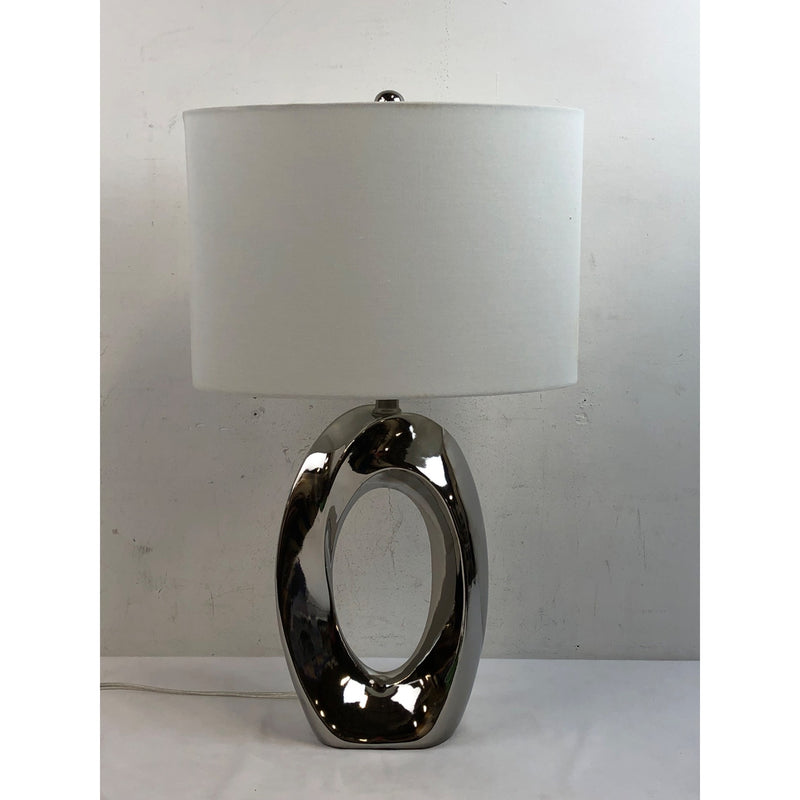 Table Lamp, Ceramic Body/White Fabric Shade, E27 Type A 150W LS-23184