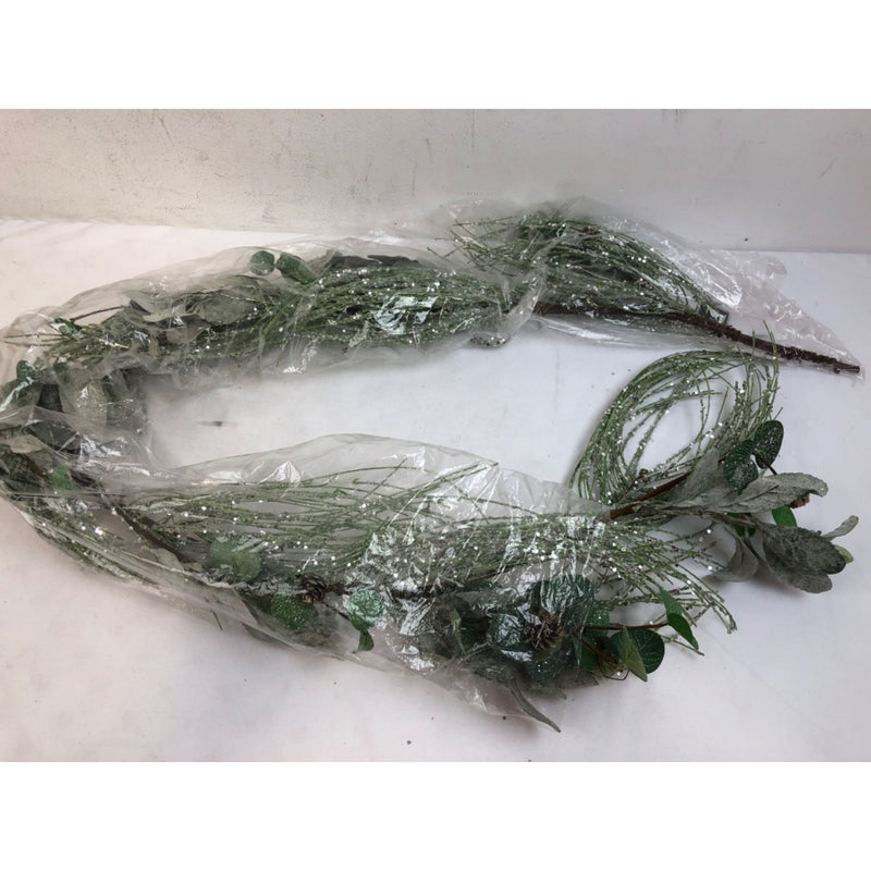 Sullivans Artificial Ice Pine Garland, Green, 5ft6in L x 7in W x 6in H