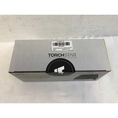 TORCHSTAR 6-Pack Solar-Powered LED Fence Light for Outdoors, Cool White