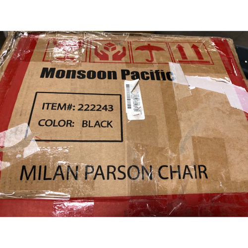 Set of 2, Monsoon Pacific Milan Faux Leather Dining Chairs, Black