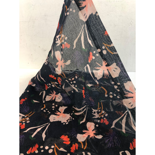 Holli Zollinger Pattern Seville Garden Black Sheer Curtain Panel, 82in x 50