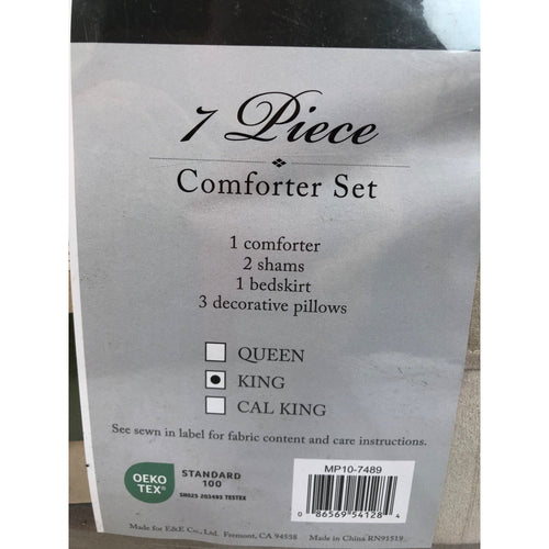 King, Madison Park Teagan 7 Piece Comforter Set, Green