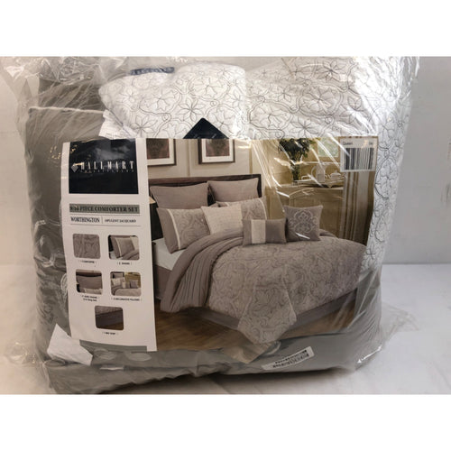 Queen, Riverbrook Home Winthrop 9 Piece Comforter Set, Gray