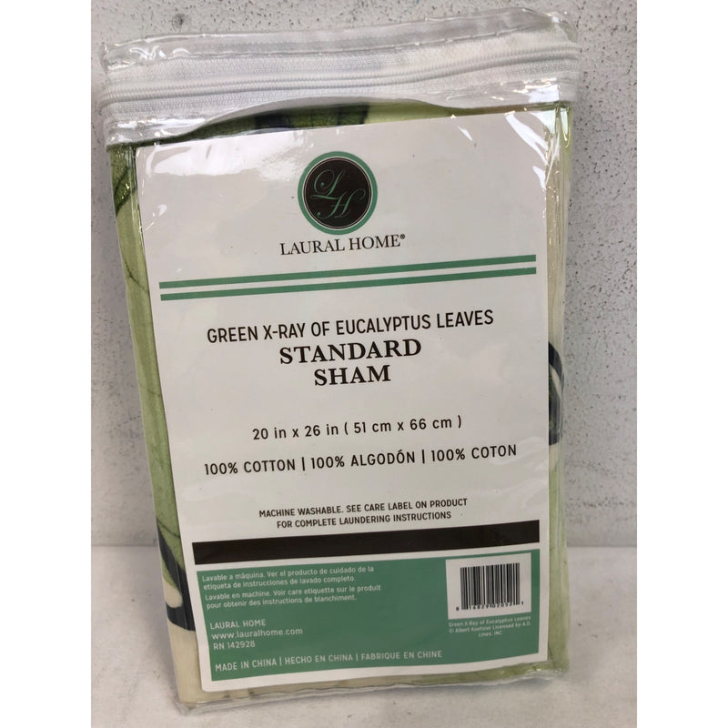 Laural Home Green X-Ray of Eucalyptus Leaves Standard Comforter Sham