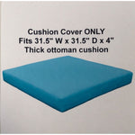 TK Classics Cover for Ottoman Cushion, 4in Thick, Aruba