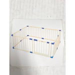 Baby Natural Wooden Playpen and Safety Gate, 79x59in, 24in Tall