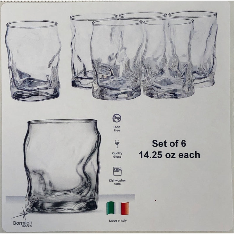 Bormioli Rocco Sorgente Drinking Glass Set of 6 - 14.25 oz.