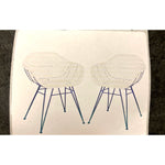 SAFAVIEH Jadis Modern Glam Leather Woven Dining Chair, White/Grey, Set of 2