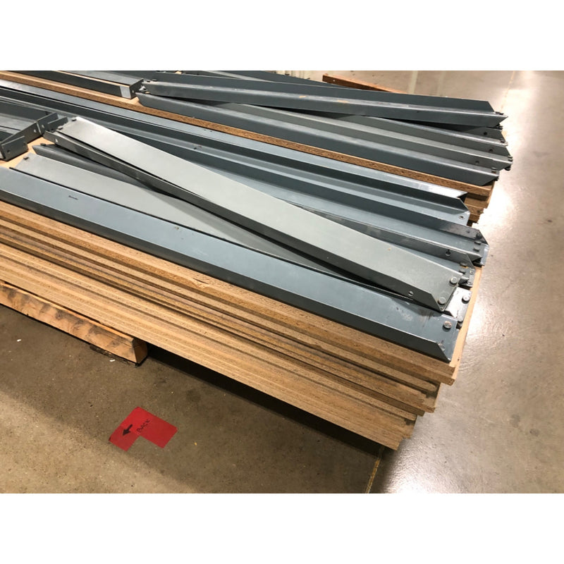 18' x 8' x 3' Metal/Wood Industrial Shelving, 6 Shelves Per Unit