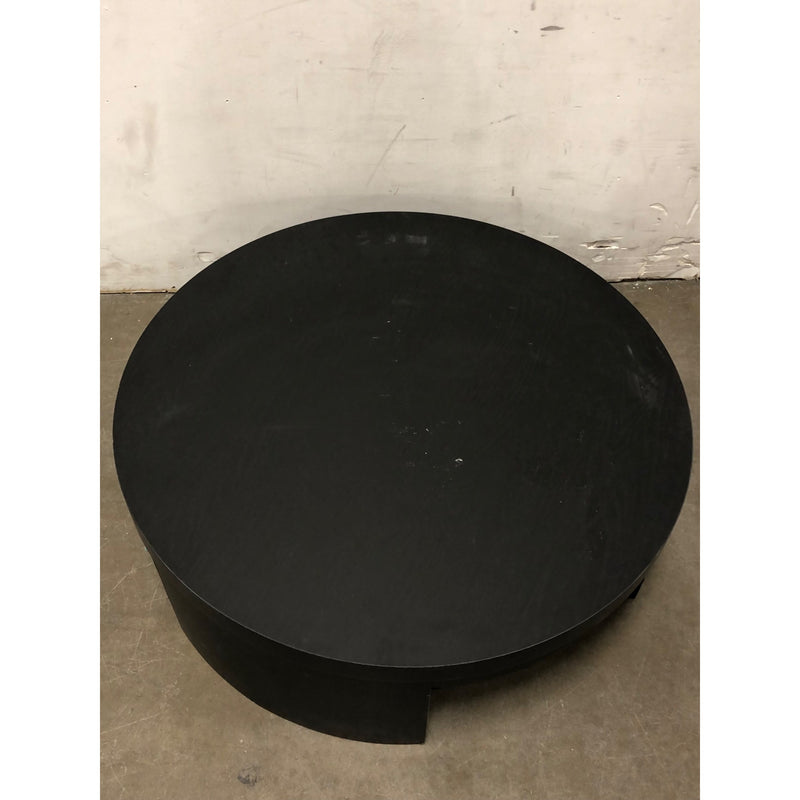 AS IS - Beautiful Mod Round Coffee Table by Drew Barrymore, Rich Black