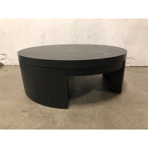 AS IS - Beautiful Mod Round Coffee Table by Drew Barrymore, Rich Black