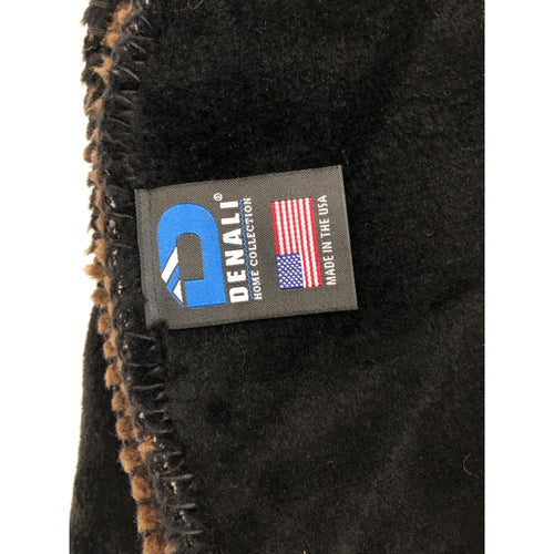 Denali Bear Boogie/Black Microplush Blanket, 60in x 70in