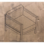 Teak Acacia Wood Outdoor Lounge Chair with Gray Cushions