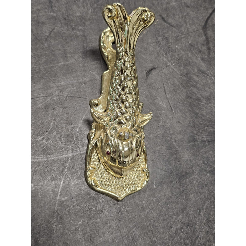 Vintage Koi Asian Fish Paper Clip/Holder/Wall/Desk -  Gold Tone