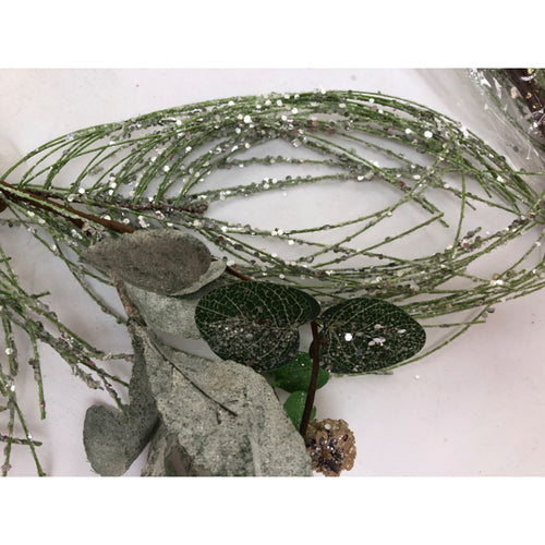 Sullivans Artificial Ice Pine Garland, Green, 5ft6in L x 7in W x 6in H
