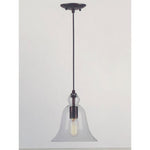 Forte Lighting 2676-01-32, Milo 1 Light Cord-Hung Pendant, 9in Tall, 8.75in Wide