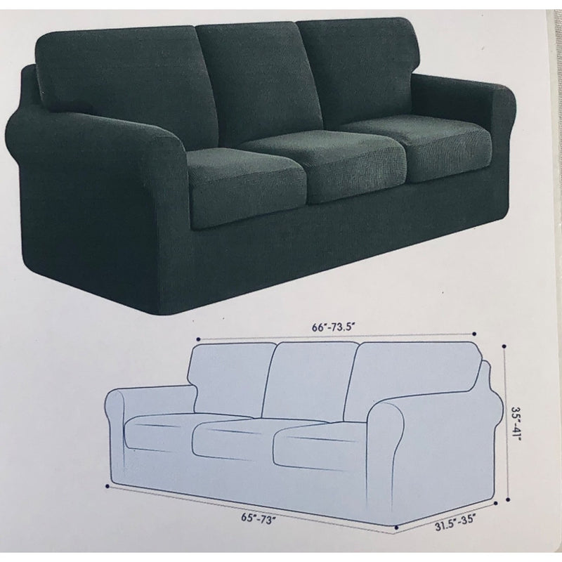 Subrtex 7 Piece Stretch Sofa Slipcover Set, Olive Drab