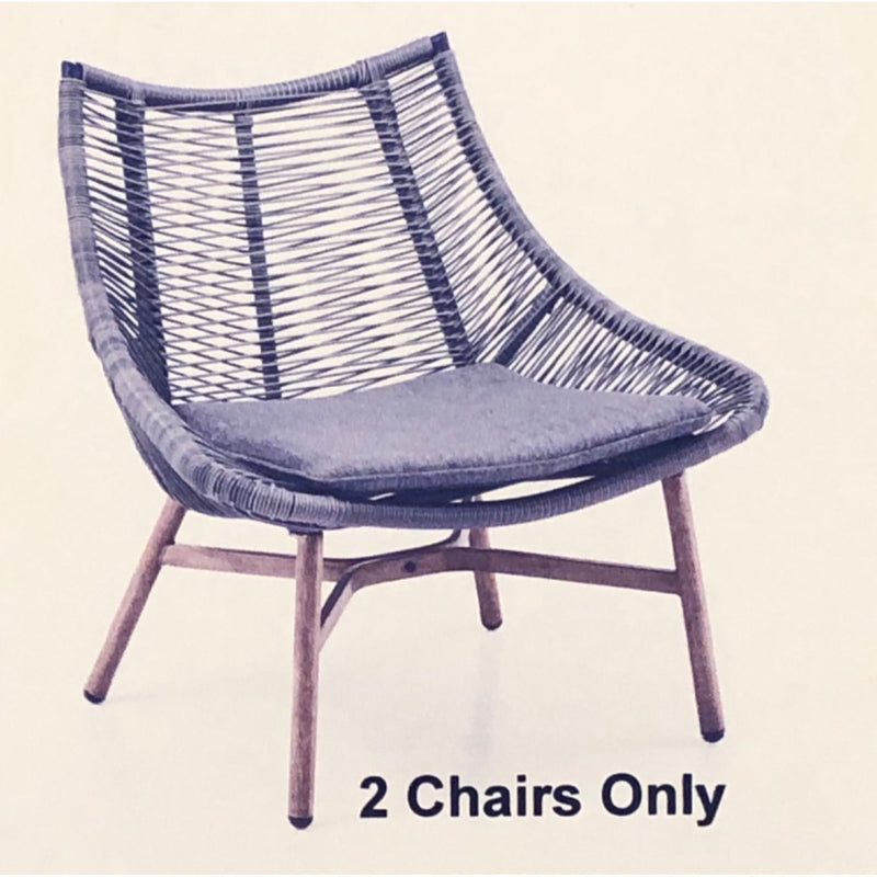 Mainstays Skyler 2-Piece Rope Chair Set, Grey