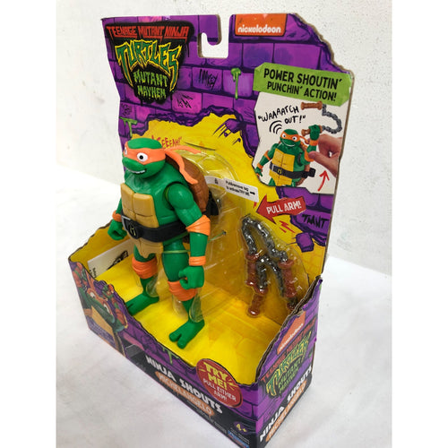 TMNT Mutant Mayhem 5.5in Michelangelo Deluxe Ninja Shouts Figure Playmates Toys