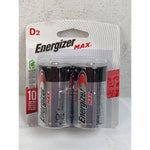 Energizer Max D2 Batteries, Pack of 2