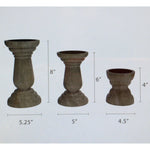 Barnyard Designs Pillar Candle Holder Set of 3, 4in, 6in, 8in, Grey