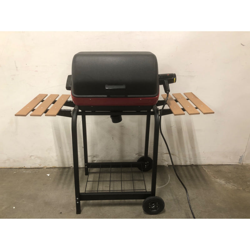 Americana Portable Electric Cart Grill with Two Folding Tables, Red