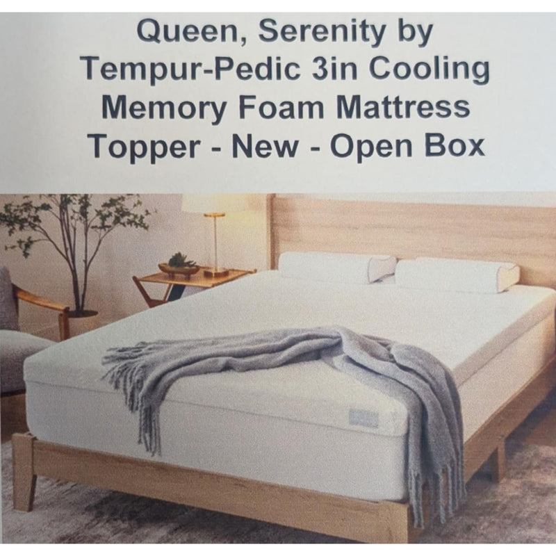 Queen, Serenity by Tempur-Pedic 3in Cooling Memory Foam Mattress Topper