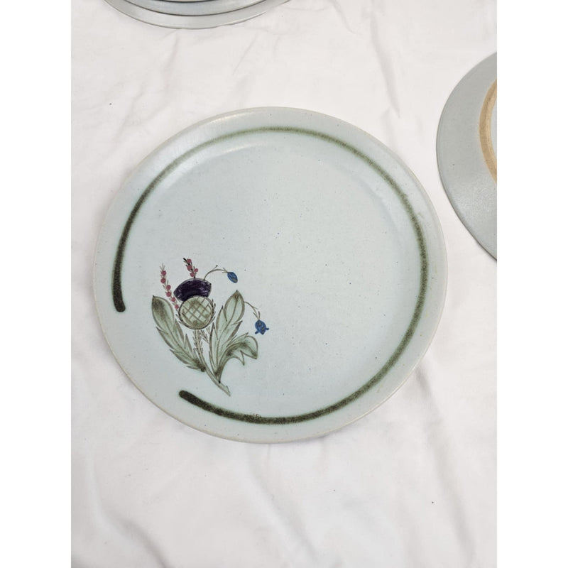5-Buchan Portobello Stoneware Thistle 10 1/2" Dinner Plates Scotland