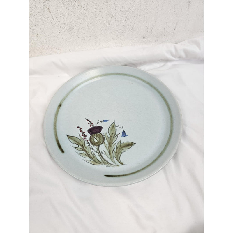 5-Buchan Portobello Stoneware Thistle 10 1/2" Dinner Plates Scotland