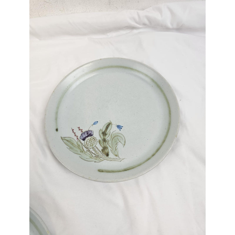 5-Buchan Portobello Stoneware Thistle 10 1/2" Dinner Plates Scotland