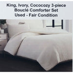 King, Ivory, Cococozy 3-piece Bouclé Comforter Set