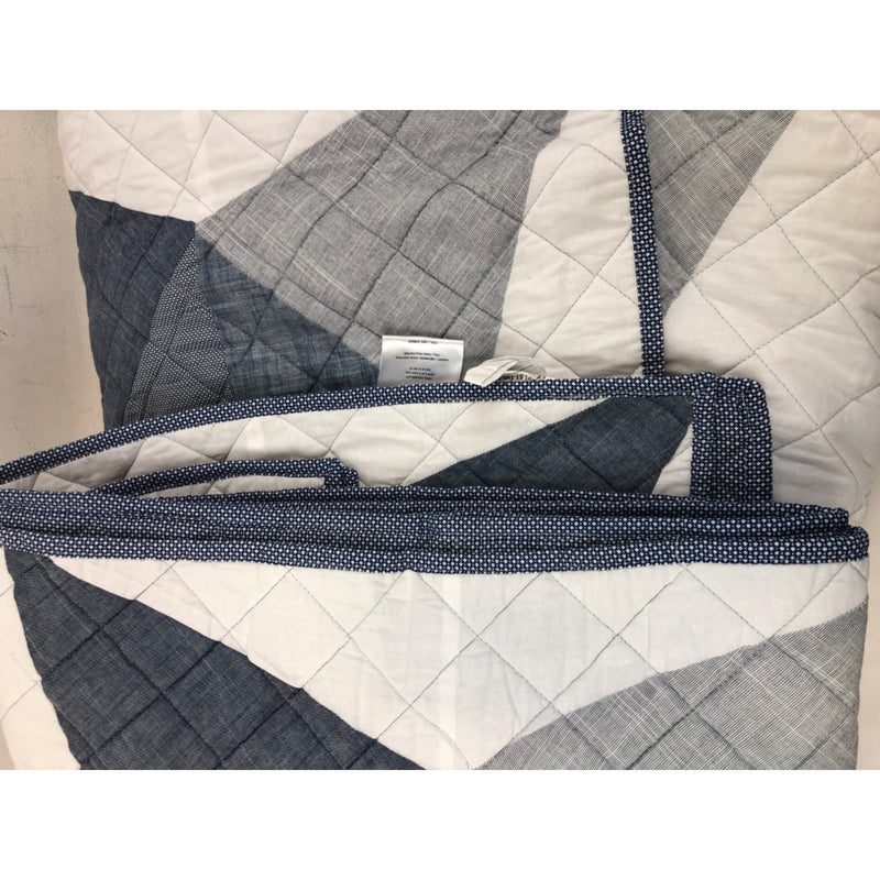 King, Origami Pieced Nautical Patchwork 3-piece Quilt Set